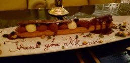 Paris-London dessert. They wrote my name on it!!!!! It was delicious