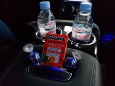 the complimentary goodies in the car